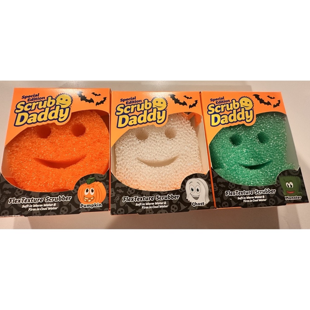 Scrub Daddy Special Edition FlexTexture Scrubber 3-Pack Pumpkin, Monster, Ghost